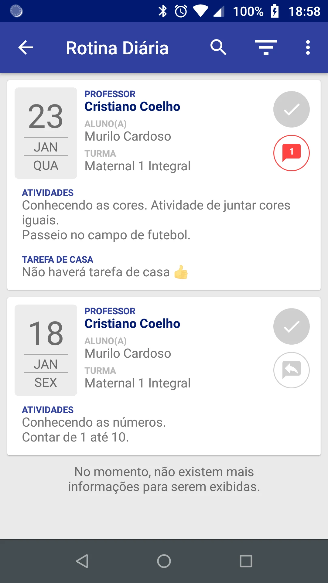 Agenda Colégio Primeira Classe screenshot